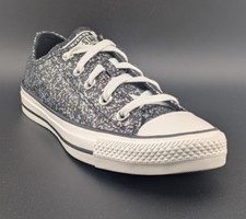 Converse CTAS OX Black Egret Glitter Sneakers Womens Size 6 Shoes A11138C