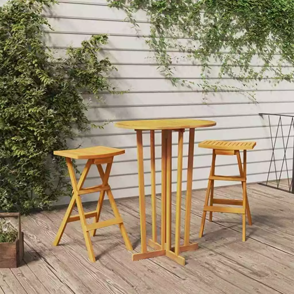 Teak bar sale height patio set