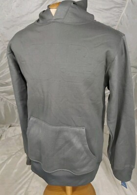 Star Wars Embossed Logo Hoodie Sweatshirt Gray Pullover Fleece Lined Mens M NWT