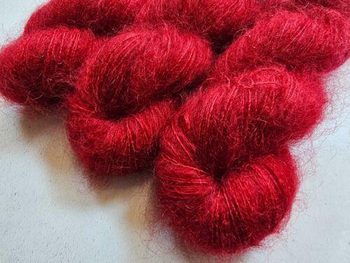 Hand Gefärbt Kinder Mohair Seide Garn ,Spitze Gewicht,50g,Weihnachtsstern - Bild 2 von 9