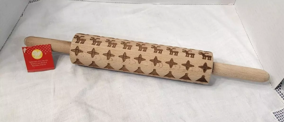 Trees & deer embossing rolling pin clearance