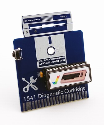 COMMODORE 1541 Floppy Disk Drive Diagnostic Cartridge for C64/C128(D) Blue