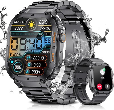 Smartwatch Herren Telefonfunktion Armbanduhr Sportuhr für Samsung iPhone Xiaomi