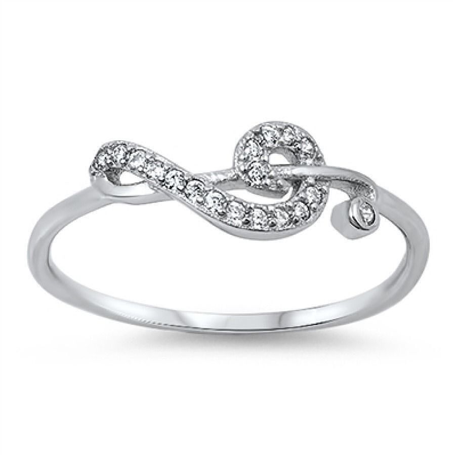 USA Seller Music Note Ring with CZ Sterling Silver 925 Best USA Seller Music Note Ring with CZ Sterling Silver 925 Best