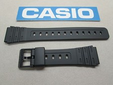 Genuine Casio W-59 W-64 W-85 JC-30 black resin rubber watch band 18mm lug size