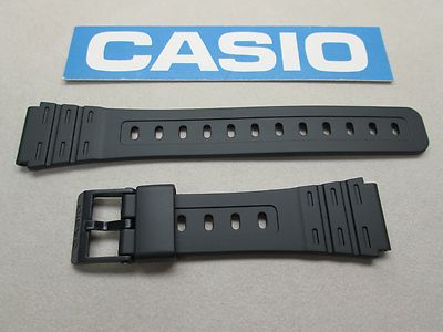 Genuine Casio W-59 W-64 W-85 JC-30 black resin rubber watch band