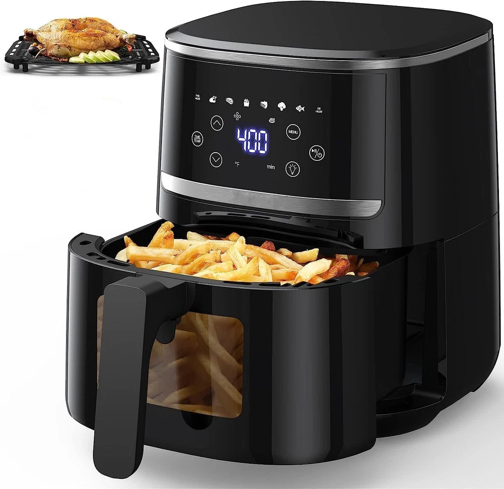 5QT Digital Air Fryer Toaster Oven Combo with 8 Cooking Functions