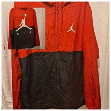 Nike Air Jordan Windbreaker Jacket Black Red Mens MED. Jump Man Retro AJ0803-687