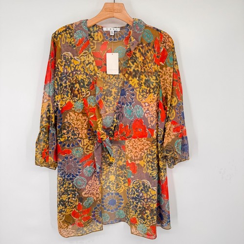 CAbi Shakespeare ruffle tie front kimono top jacket Size XL womens New - Picture 6 of 12
