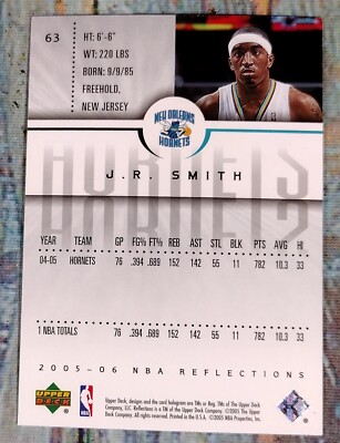 J.R. Smith New Orleans Hornets 2005 Upper Deck NBA Reflections #63