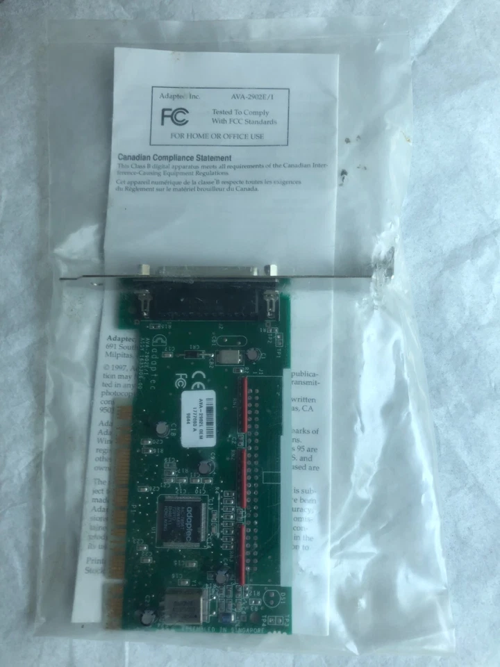 NEW! Adaptec AVA-2902E/I PCI To Fast SCSI Host Adapter AVA-2902BE - Image 2 of 2