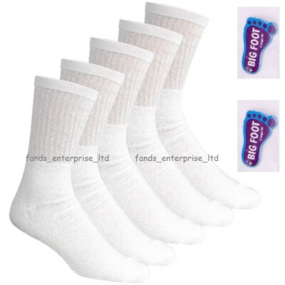 5/10/20 Paar Premium Qualität Baumwolle reichhaltige große Fuß Sportsocken für Herren Größe 12-14