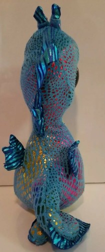 TY glittering seahorse Neptune Glubschi Beani-Boo's plush Sea Horse figure 6" - Picture 4 of 8