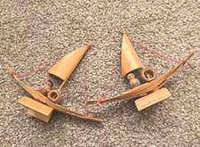 Antique Charming & Rare 1950s Miniature Boat Kolkeshi Dolls