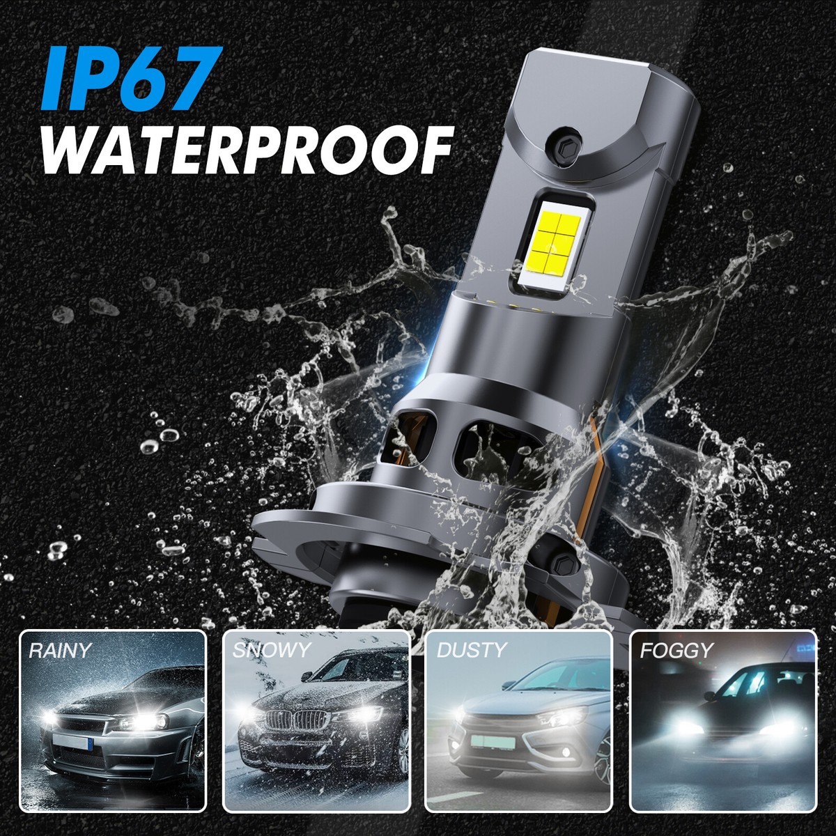 Kit 2 Ampoules Phare H7 LED Bevinsee 6000K - 22000LM - Pour Mercedes Classe C, E, Etc. - Neuf