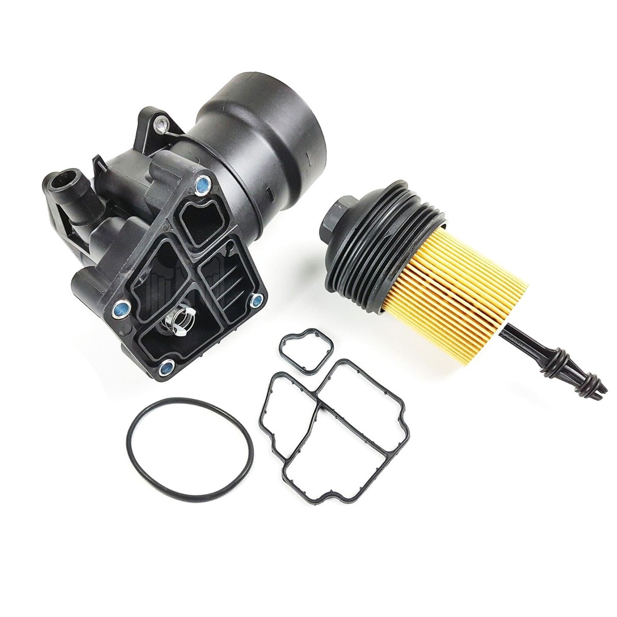 SCSN Boîtier Filtre à Huile + Refroidisseur 03L115389B/C/G/H - Compatible Audi A1 A3 A4 A5 A6 Q3 Q5 TT, Seat, Skoda, VW 1.6 2.0 TDI