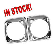 1967-1968 Chevy C10 Truck Polished Aluminum Headlight Bezels Pair Chevrolet