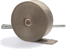 Titanium Wrap 2 Inch X 50 Feet Exhaust Header Heat Wrap Kit with 10Pcs 11.8 Inch