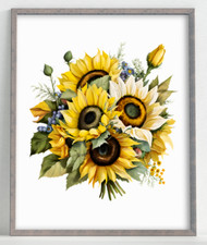 Sunflower Art Print, Floral Wall Art Decor, Botanical Wall Art, Nature Decor 65