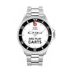 Toff London TLWL-11764 Mens Keep Calm And Play Darts Red Bullseye Watch