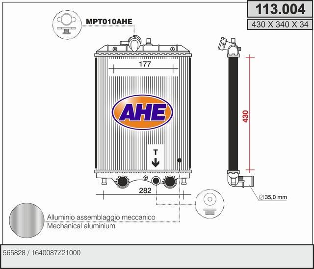 Radiateur Piaggio Porter 1.3 i 16V idéal pour la maintenance des camions bennes