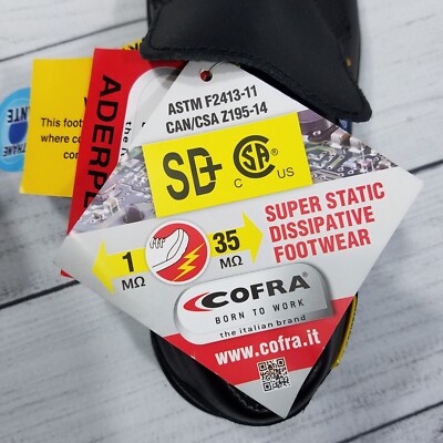 Cofra Itaca Slip Resistant Steel Toe Safety Shoes Mens Size 