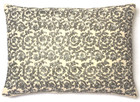 Anke Drechsel Pillow Floral Creme Silver Tussah Silk Embroidered Kissen Silber
