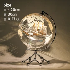 Lighting World Globe Ornament Acrylic Metal Office/Room Desk Decorations Gift 