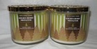 Bath & Body Works 3-wick Scented Candle Set Lot of 2 GOLDEN BERRY MISTLETOE
