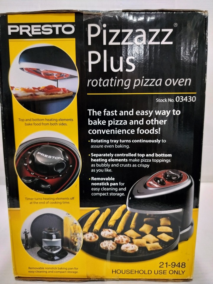 Pizza Maker Presto Pizzazz Plus Rotating Oven Bake Pizzas More