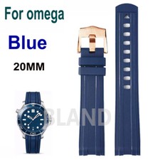  Cinturino orologio gomma blu per Omega Seamaster Diver 300m 600m 42mm 20mm