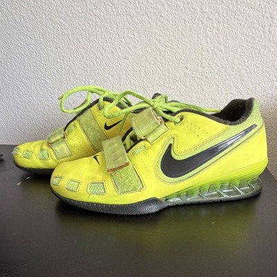 Nike Romaleos 2 Weightlifting Shoes Yellow Black Volt 476927-730 Leather Men's