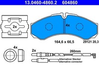 Ate 13.0460-4860.2 Bremsbelagsatz, Scheibenbremse FüR Renault Renault Trucks