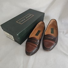 Vintage Cole Haan Beverly Penny Loafers Two Tone Leather 8 B With Orig Box Italy