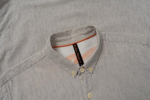 Men Nudie Jeans Shirt Grey Viscose 36 / S / 44