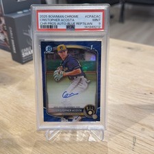 2025 Bowman Chrome Cristopher Acosta 1st Bowman Auto Blue Refractor /150 PSA 9