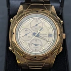 SEIKO Watch 7T32-6M59 Men's Chronograph Alarm Vintage 1992 Gold Tone Dateâ