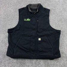 Carhartt Vest Women's 2XL Black Washed Duck Canvas Sherpa Lined 104224-032