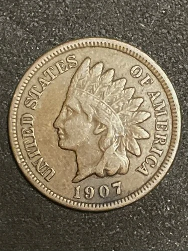 1907 Indian Head Cent Penny With Full Liberty One Diamond Free Shipping