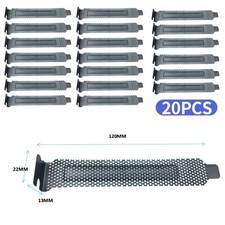 20pcs PC Case PCI Expansion Slot Back Plate Cover Dust Filter Steel Blank Multce