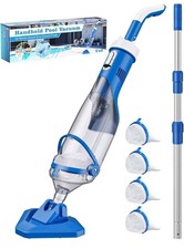 Cordless Pool Vacuum w/ Telescopic Pole, 18.5 GPM Suction, Rechargeable, 40W