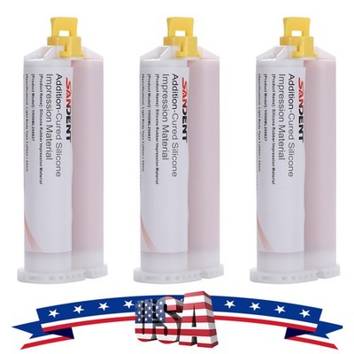 Dental Impression Material VPS Light Body Fast Set (3 Cartridge & 15 Tips)
