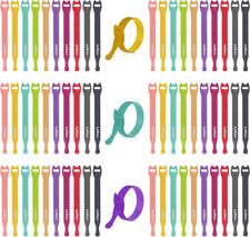 Cable Ties, 60 PCS 8 Inch Fastening Cable Straps, Reusable Hook and Loop Straps