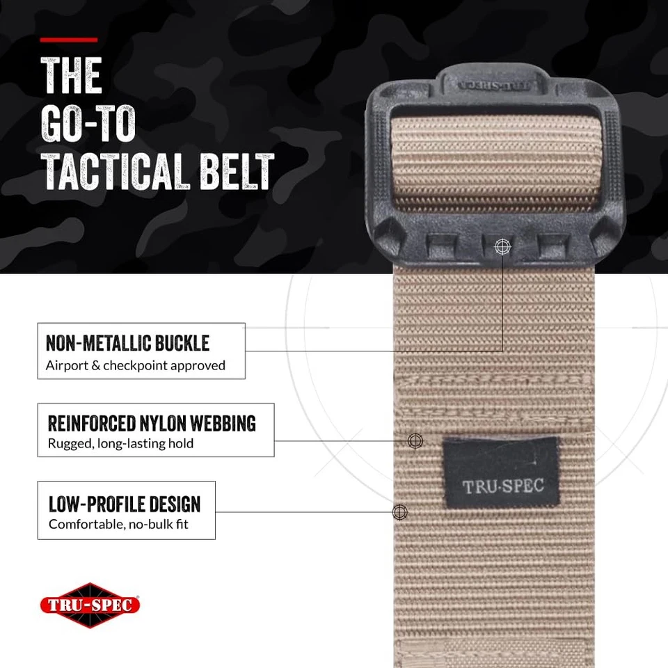 Security Friendly Tactical Belt - Durable, Rip-Resistant Nylon Belts for Men ... - Image 3 of 4