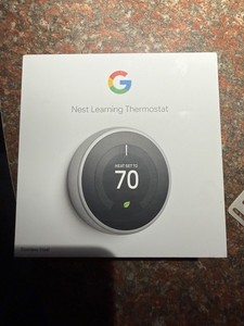 3 Google Nest T3007ES Wi-Fi Learning Thermostat - Stainless Steel