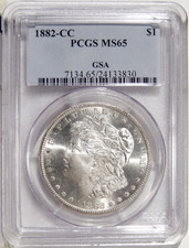 1882-CC $1 PCGS MS 65 GSA LABEL ~ CARSON CITY SILVER MORGAN DOLLAR