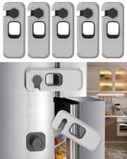 Fridge Locks with Self Adhesive, Refrigerator Latch for Cabinets, Freezer Doo...