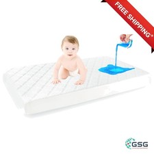 ULTRA SOFT WATERPROOF CRIB MATTRESS PROTECTOR - BREATHABLE, ECO-FRIENDLY, 7-I...