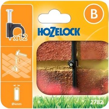 Hozelock 12 Pack 4mm Wall Clips for Securing Drip Irrigation Hose Pipe