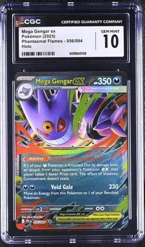 2025 Phantasmal Flames #056/094 Mega Gengar ex CGC 10